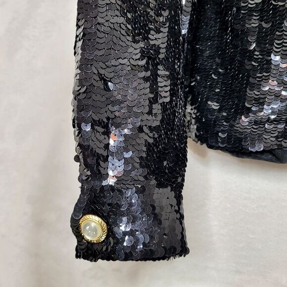 Vintage Modi Silk Sequin Jacket Size Large 10-12 - Picture 5 of 9